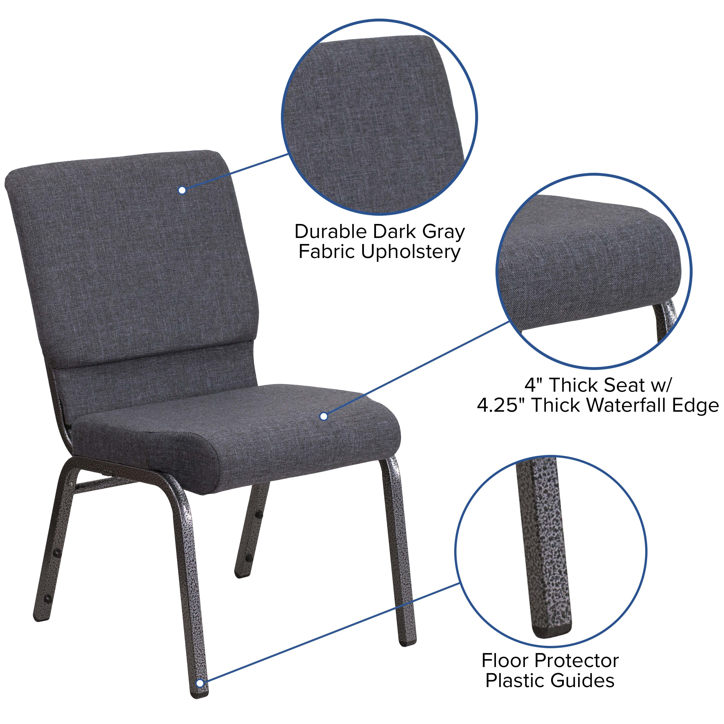 Hercules Series 185 Stackable Church Chair 18.5 Inch Wide