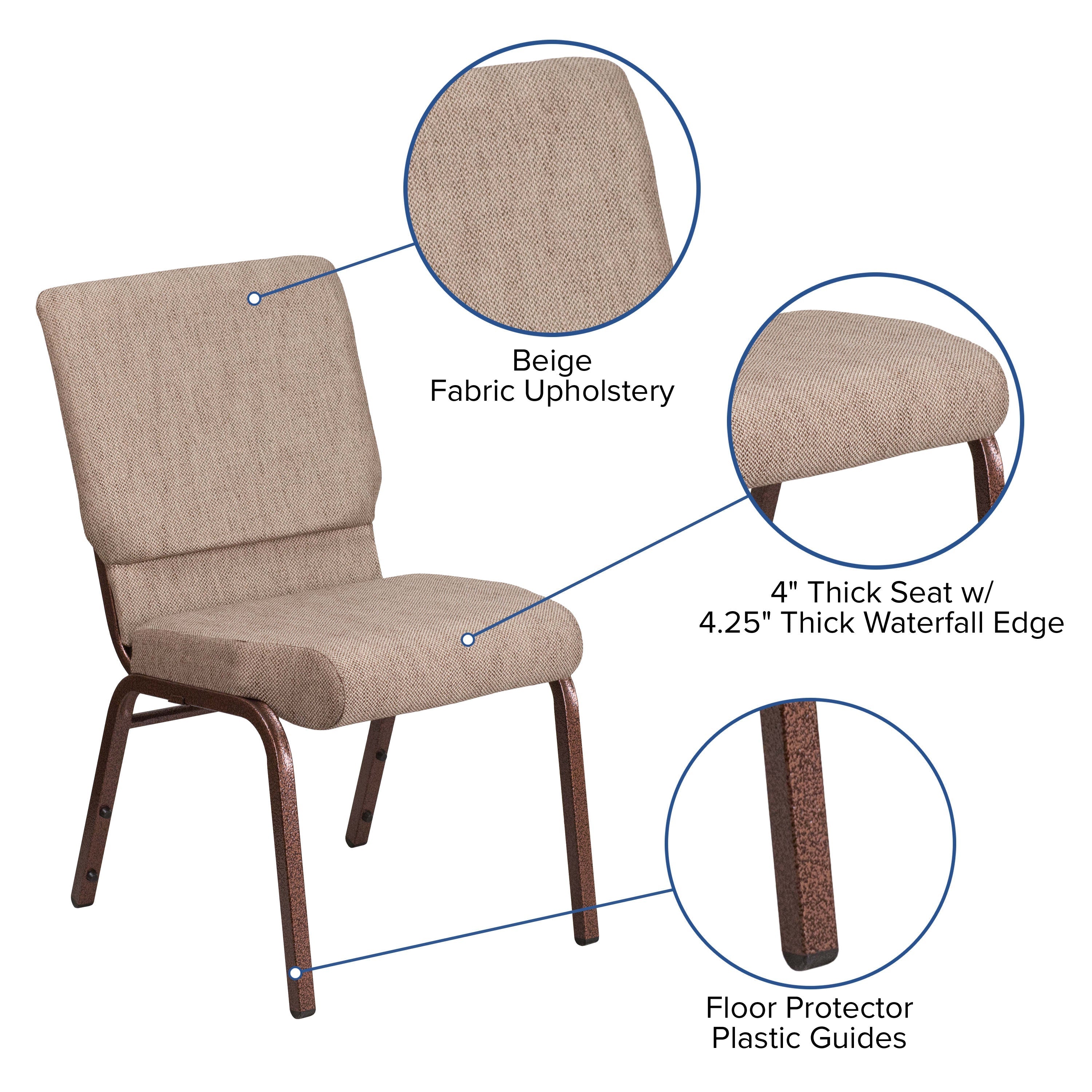 Hercules Series 185 Stackable Church Chair 18.5 Inch Wide