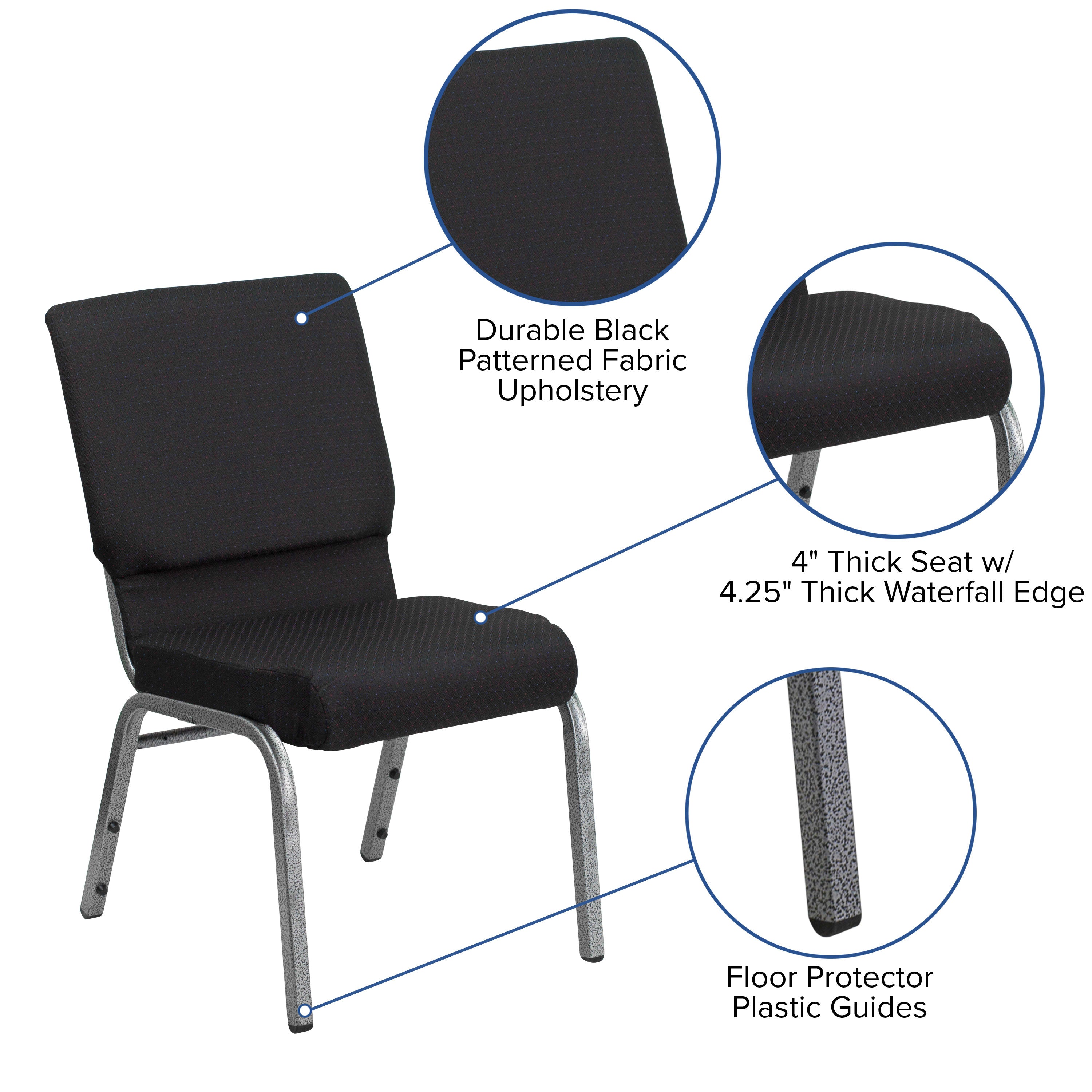 Hercules Series 185 Stackable Church Chair 18.5 Inch Wide