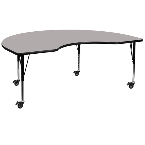 Flash 48x96in Kidney Activity Table Height Adjustable Laminate Top