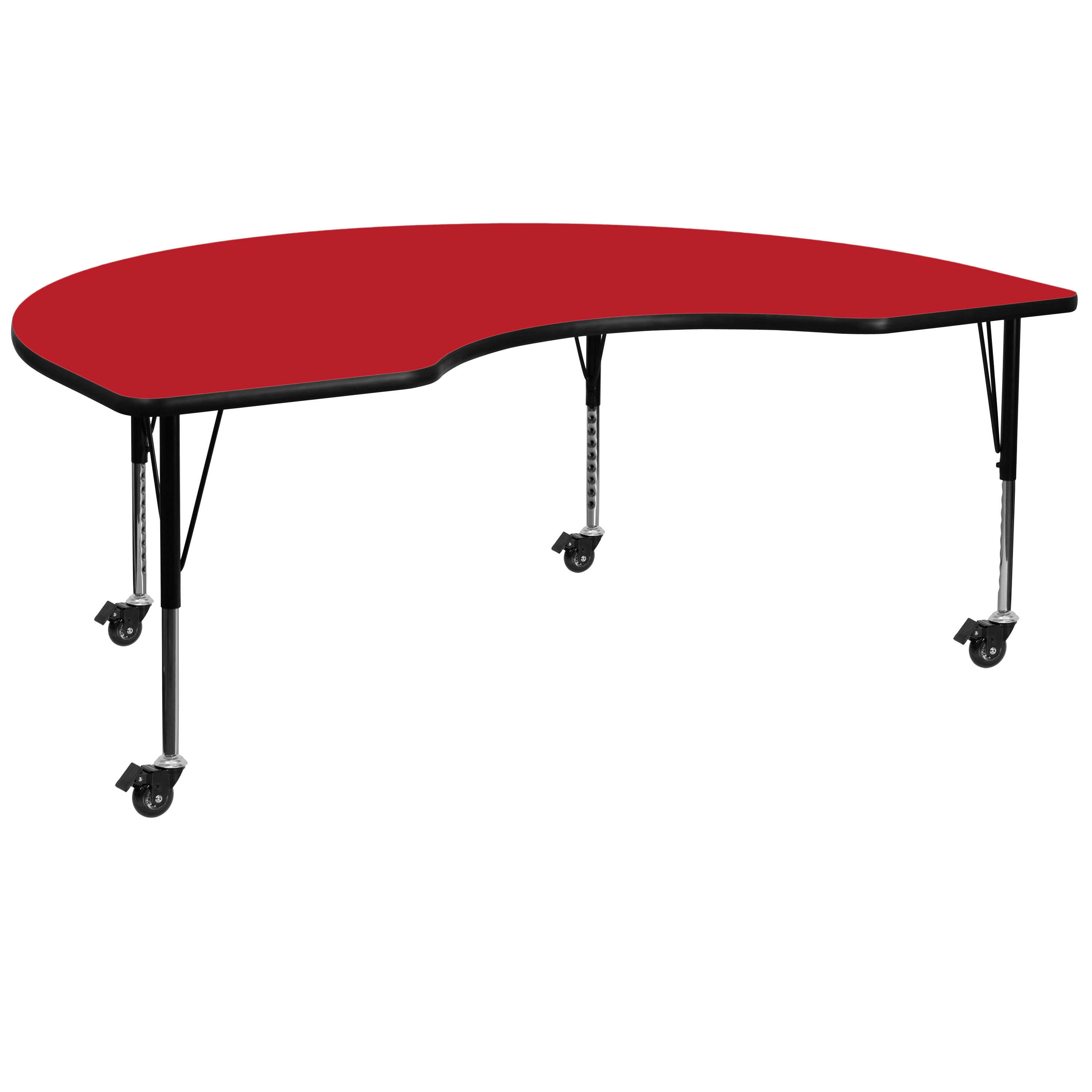 Flash 48x96in Kidney Activity Table Height Adjustable Laminate Top