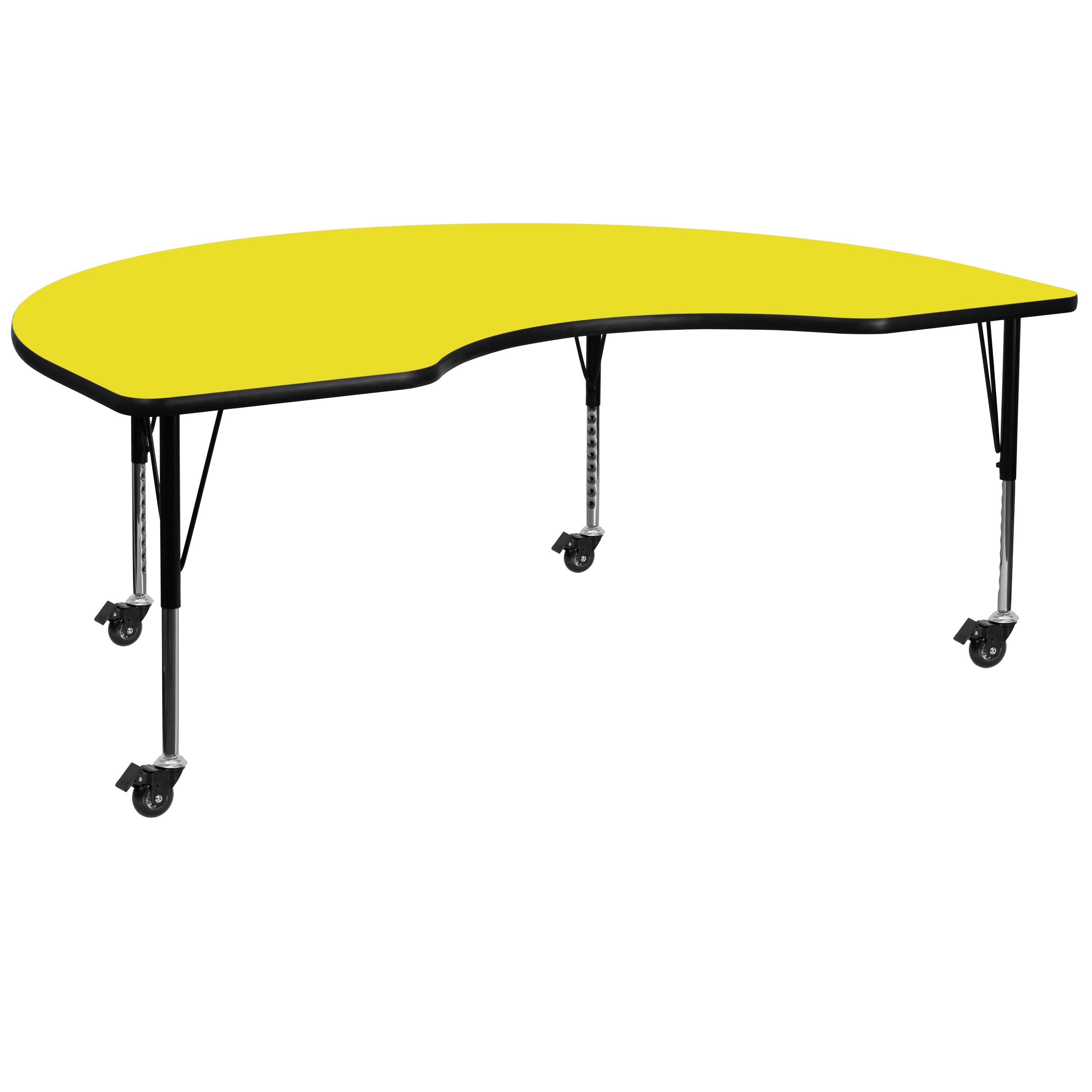 Flash 48x96in Kidney Activity Table Height Adjustable Laminate Top